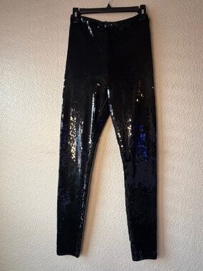 Express Black Sequin Leggings | Size Small | High Rise